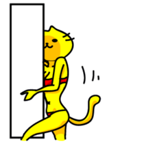 Muscles and sexy cat sticker #3081562