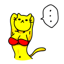 Muscles and sexy cat sticker #3081564