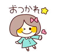 Little cute girl sticker #3084485