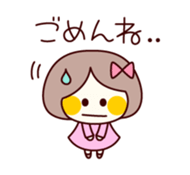 Little cute girl sticker #3084491