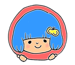 Girl of blue hair sticker #3085163