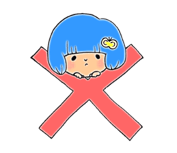Girl of blue hair sticker #3085164