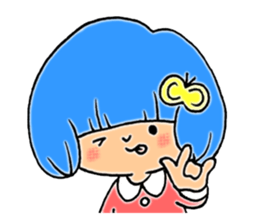 Girl of blue hair sticker #3085165