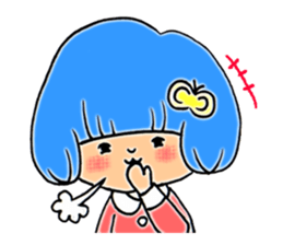 Girl of blue hair sticker #3085170