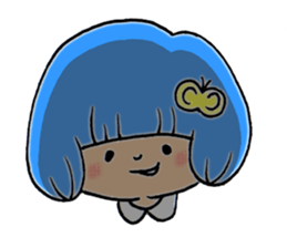Girl of blue hair sticker #3085171