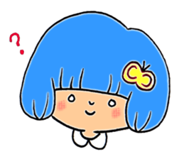 Girl of blue hair sticker #3085172