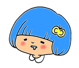 Girl of blue hair sticker #3085173