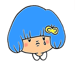 Girl of blue hair sticker #3085174