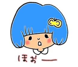 Girl of blue hair sticker #3085175