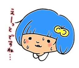 Girl of blue hair sticker #3085176