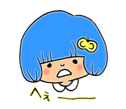 Girl of blue hair sticker #3085177