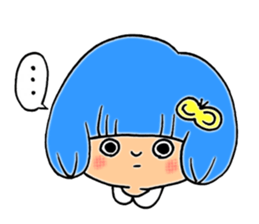 Girl of blue hair sticker #3085178