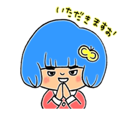 Girl of blue hair sticker #3085179