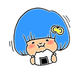 Girl of blue hair sticker #3085180
