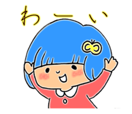 Girl of blue hair sticker #3085181