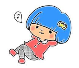 Girl of blue hair sticker #3085182