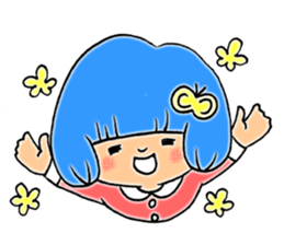 Girl of blue hair sticker #3085183