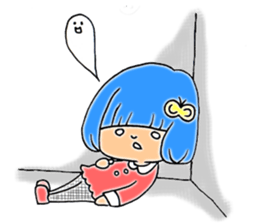 Girl of blue hair sticker #3085185