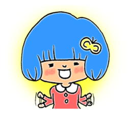 Girl of blue hair sticker #3085186