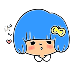 Girl of blue hair sticker #3085188