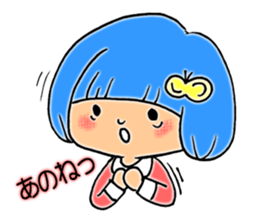 Girl of blue hair sticker #3085189