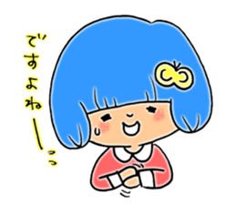 Girl of blue hair sticker #3085190