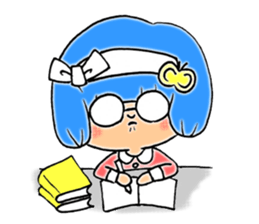 Girl of blue hair sticker #3085192