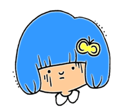 Girl of blue hair sticker #3085193