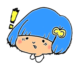 Girl of blue hair sticker #3085194
