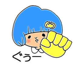 Girl of blue hair sticker #3085195