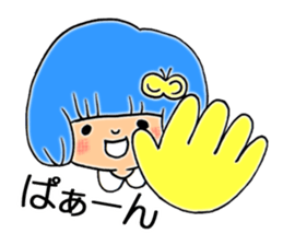 Girl of blue hair sticker #3085197