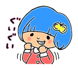 Girl of blue hair sticker #3085198