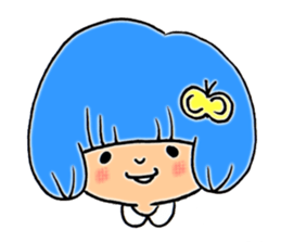 Girl of blue hair sticker #3085199