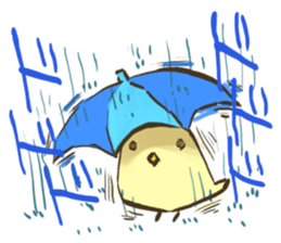 Yellow Java sparrow to tell the weather sticker #3086090