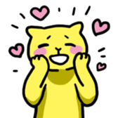 yellow cat sticker sticker #3088072