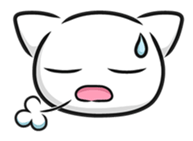 White cat stickers (no words) sticker #3088166