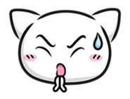 White cat stickers (no words) sticker #3088172