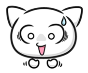 White cat stickers (no words) sticker #3088173