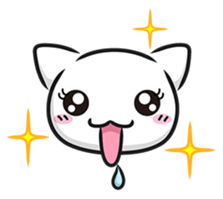 White cat stickers (no words) sticker #3088176