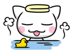 White cat stickers (no words) sticker #3088185