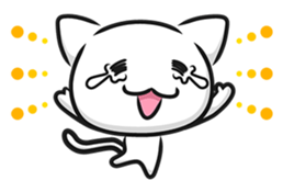 White cat stickers (no words) sticker #3088188