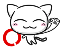 White cat stickers (no words) sticker #3088191