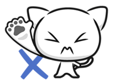 White cat stickers (no words) sticker #3088192