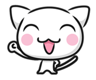 White cat stickers (no words) sticker #3088194