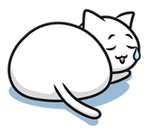 White cat stickers (no words) sticker #3088202