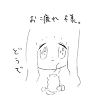 girl drawing sticker #3093422