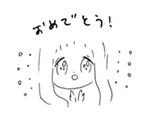 girl drawing sticker #3093427