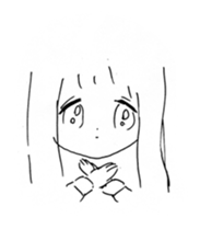 girl drawing sticker #3093436
