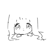 girl drawing sticker #3093438