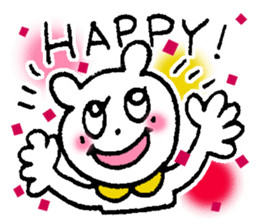 White bear happy sticker sticker #3094906